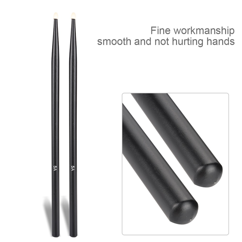 Drum Stick 5A - ​ 5A Drumsticks Schwarz/Rot Glatter Griff