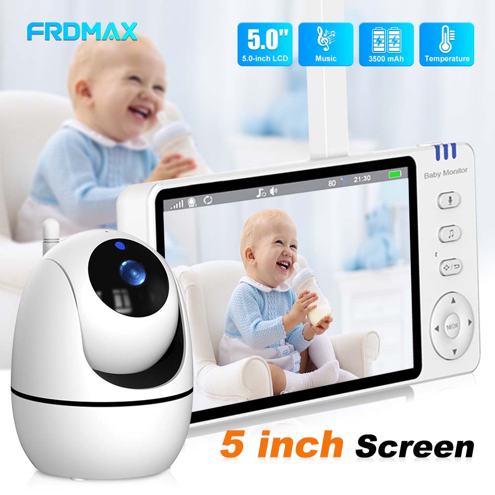 Audio Music Kids - 5-Zoll-Video-Babyphone, drahtloses Zwei-Wege-Audio für den Innenbereich,