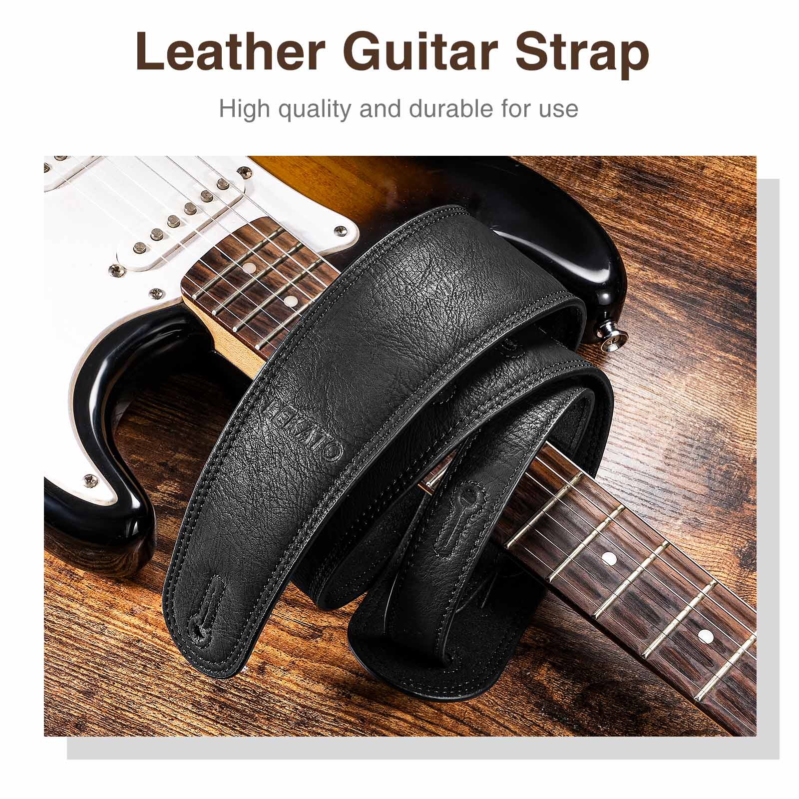 Guitar Strap Padded - Lekato Artisan Leder-Bassgurt, handgefertigt, 2,5 Zoll