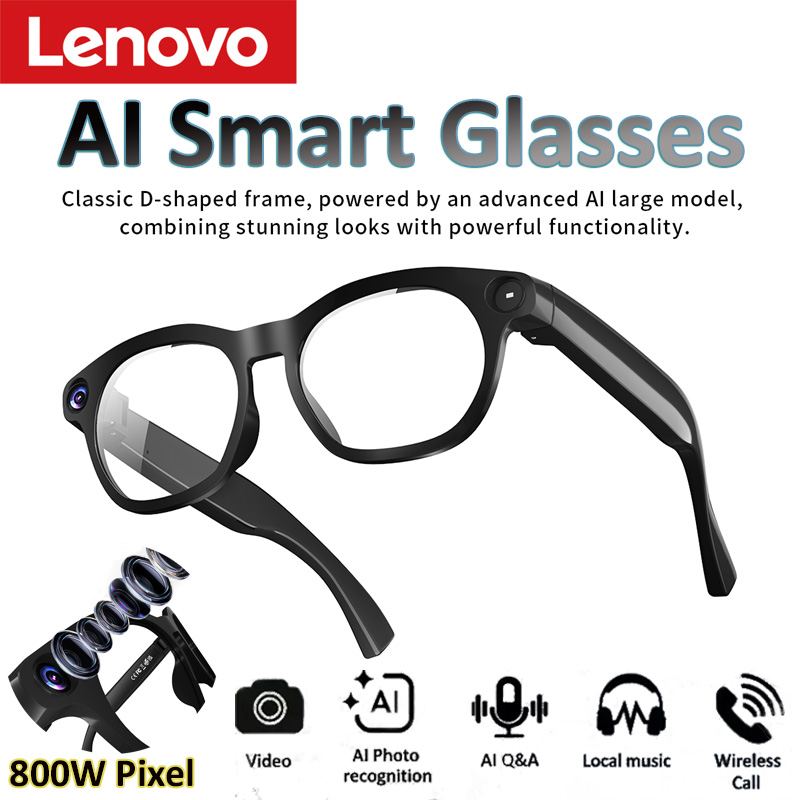 Audio Music Live - Lenovo KI-Smart-Brille 800W Pixel Anti-Blaulicht HD-Kamera