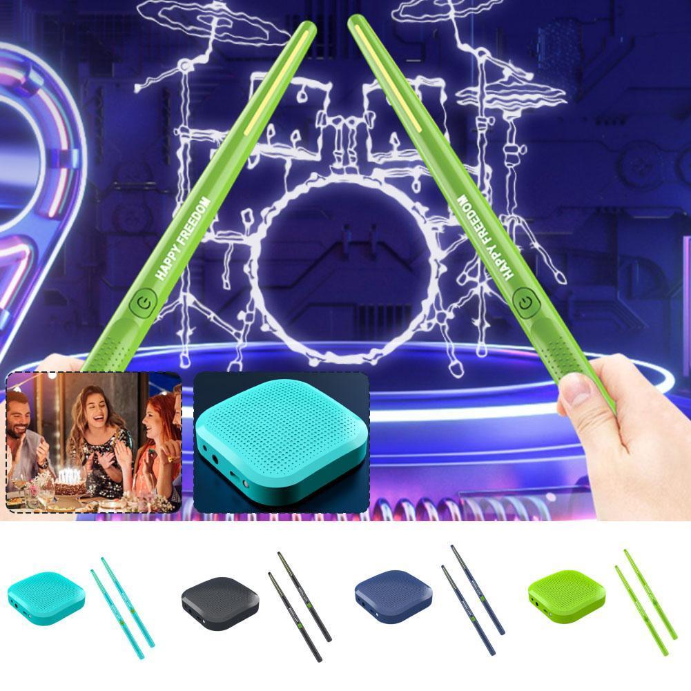 Audio Music Kids - Virtuelles elektronisches Schlagzeug-Set mit Trittpedal, Bluetooth-Audio-Konverter