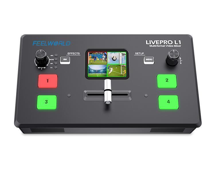 Audio Music Live - FEELWORLD LIVEPRO L1 V1 4xHDMI-Eingänge Kamera-Produktions-Multiformat-Videomischer