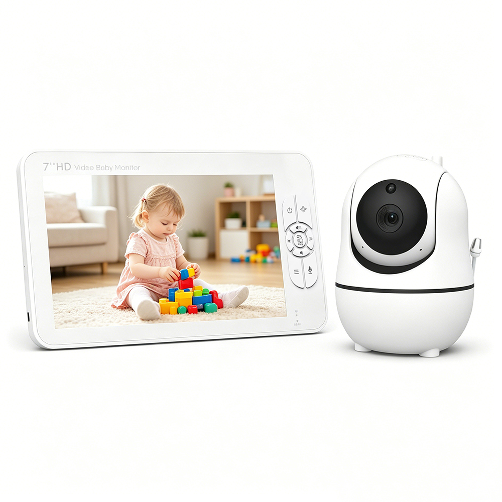 Audio Detect Music - 7 Zoll Split-Screen Babymonitor 1080P HD