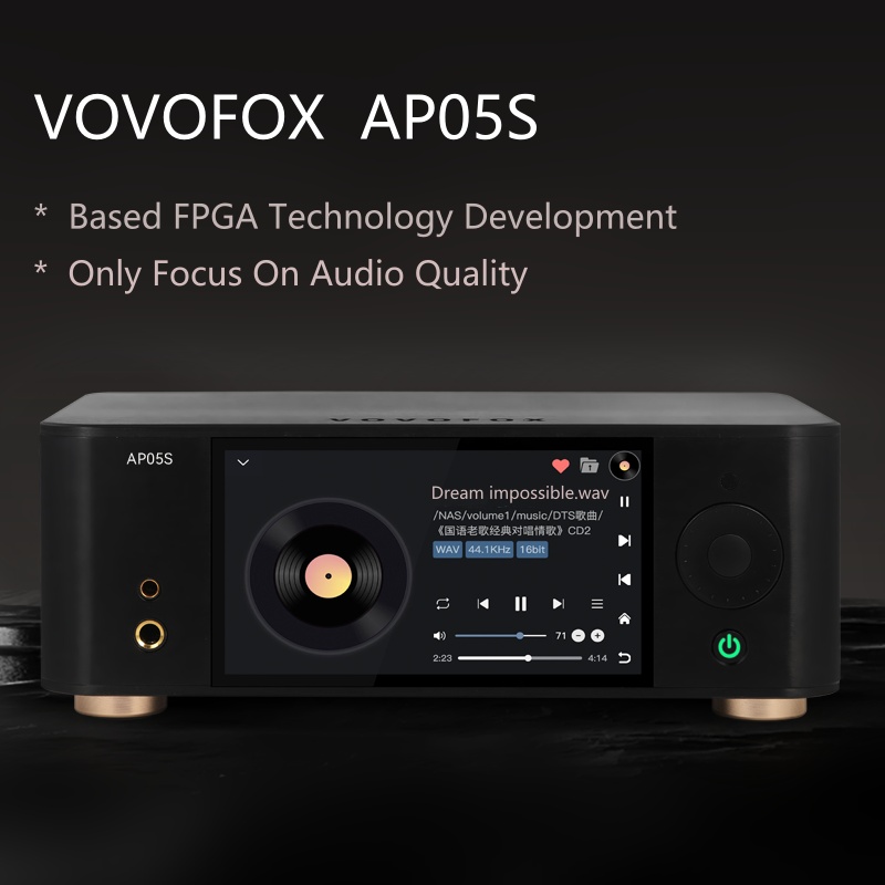 Audio Without Music - VOVOFOX-HiFi AP05S Verlustfreier Musikplayer mit FPGA-Audiosystem,