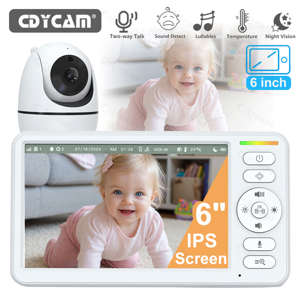 Audio Music Kids - 6 Zoll Babyphone ohne WLAN PTZ