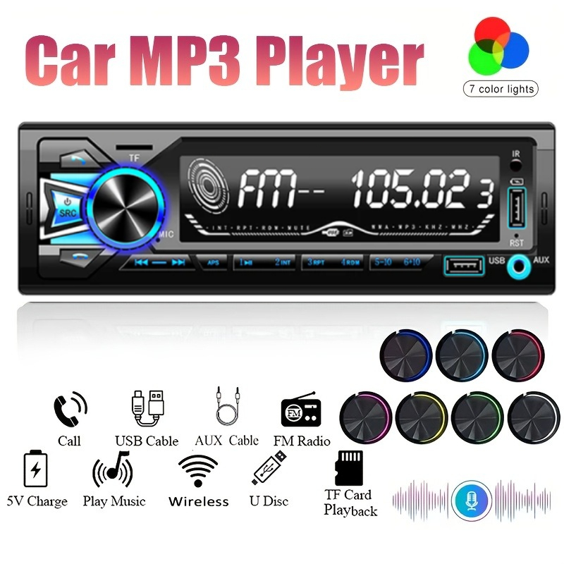 Audio Without Music - 1DIN Einbau-FM-Autoradio, Digitaler Audio-Musik-Stereo-Autoplayer, MP3-Player, Ohne
