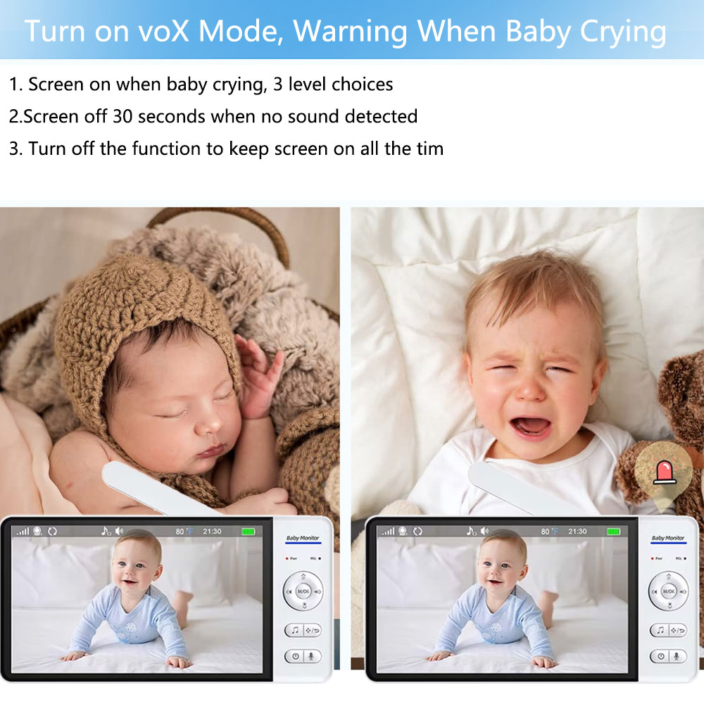 7,0-Zoll-Bildschirm Babyphone  – Audio Detect Music Bewertung und Preis