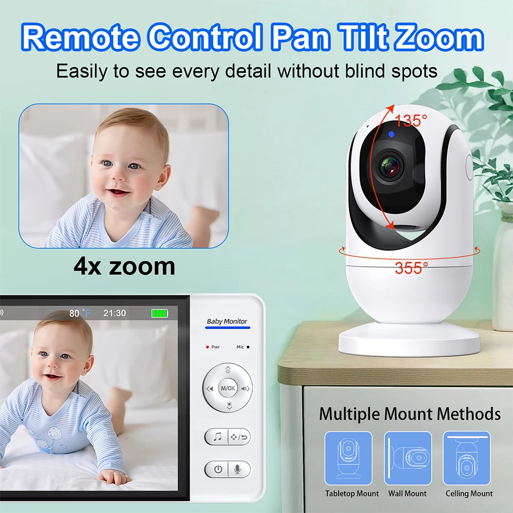 7,0'' Video Baby Monitor 720P  – Audio Music Kids Bewertung und Preis