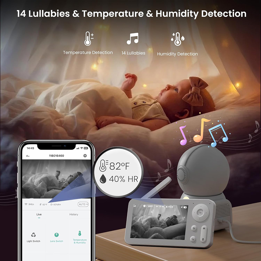 2K Babyphone mit 2 Kameras und – Audio Detect Music Bewertung und Preis