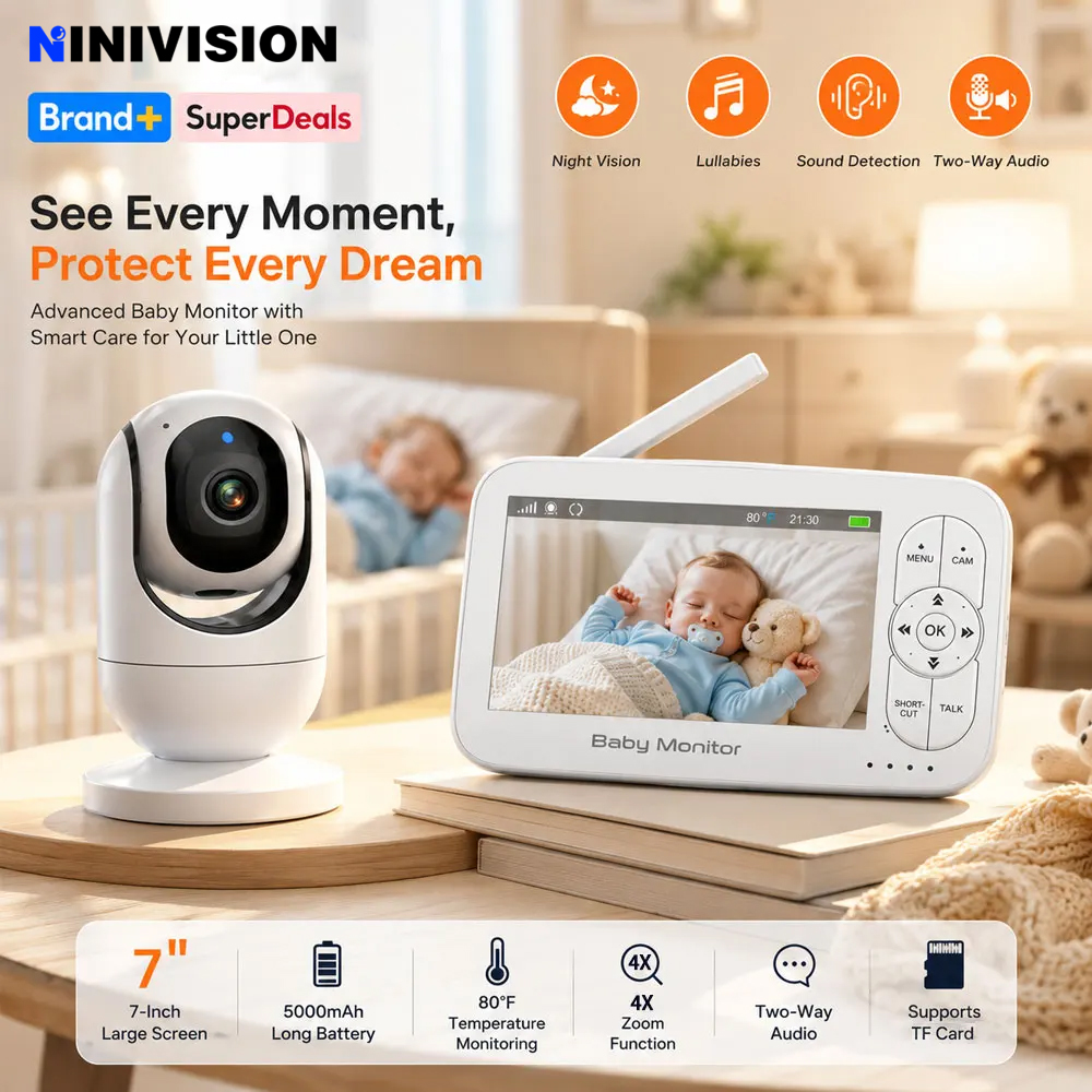 7-Zoll 1080P Babyphone mit Kam – Audio Detect Music Bewertung und Preis
