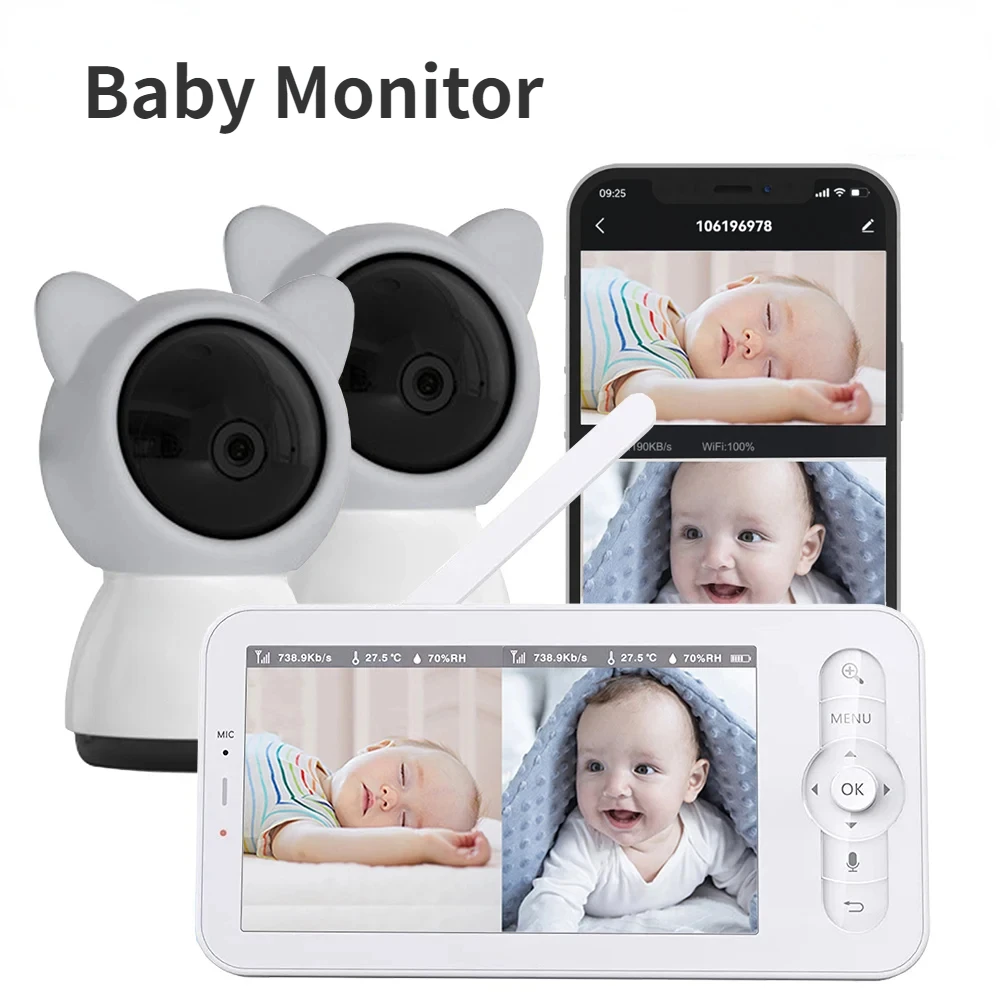 Babyphone HD 5-Zoll-LCD Zwei-W – Audio Detect Music Bewertung und Preis