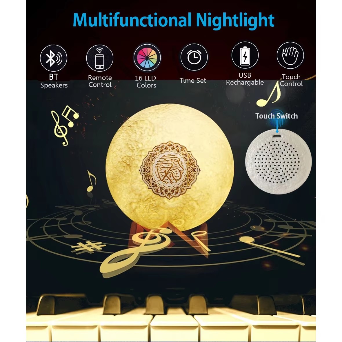 Nachtlicht Kabelloser Bluetoot – Audio Music Islamic Bewertung und Preis